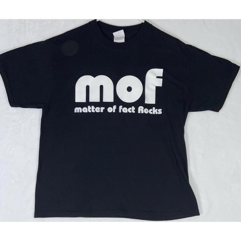 Matter Of Facts Rocks MySpace.com Shirt Black Large Retro Rock N Roll Internet